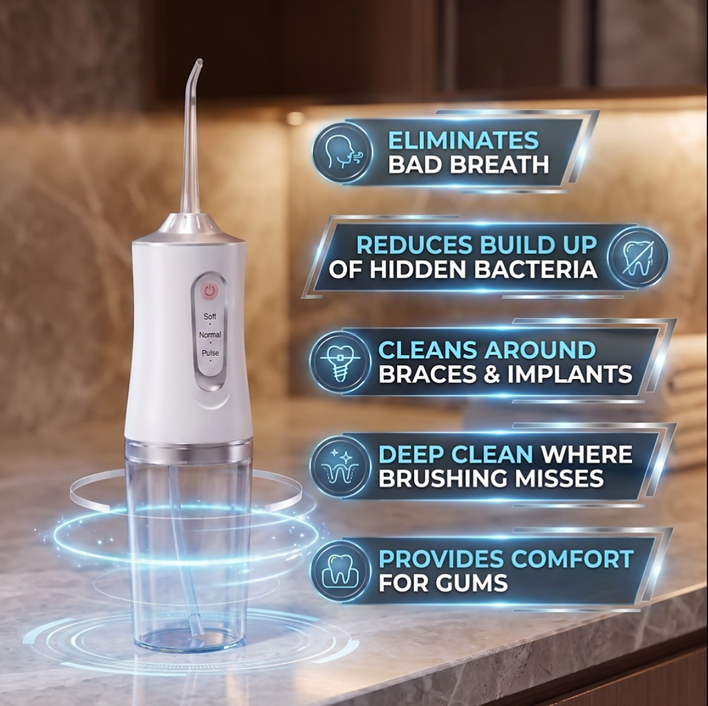 Cordless Water Flosser-Blast Out What Your Toothbrush Leaves Behind