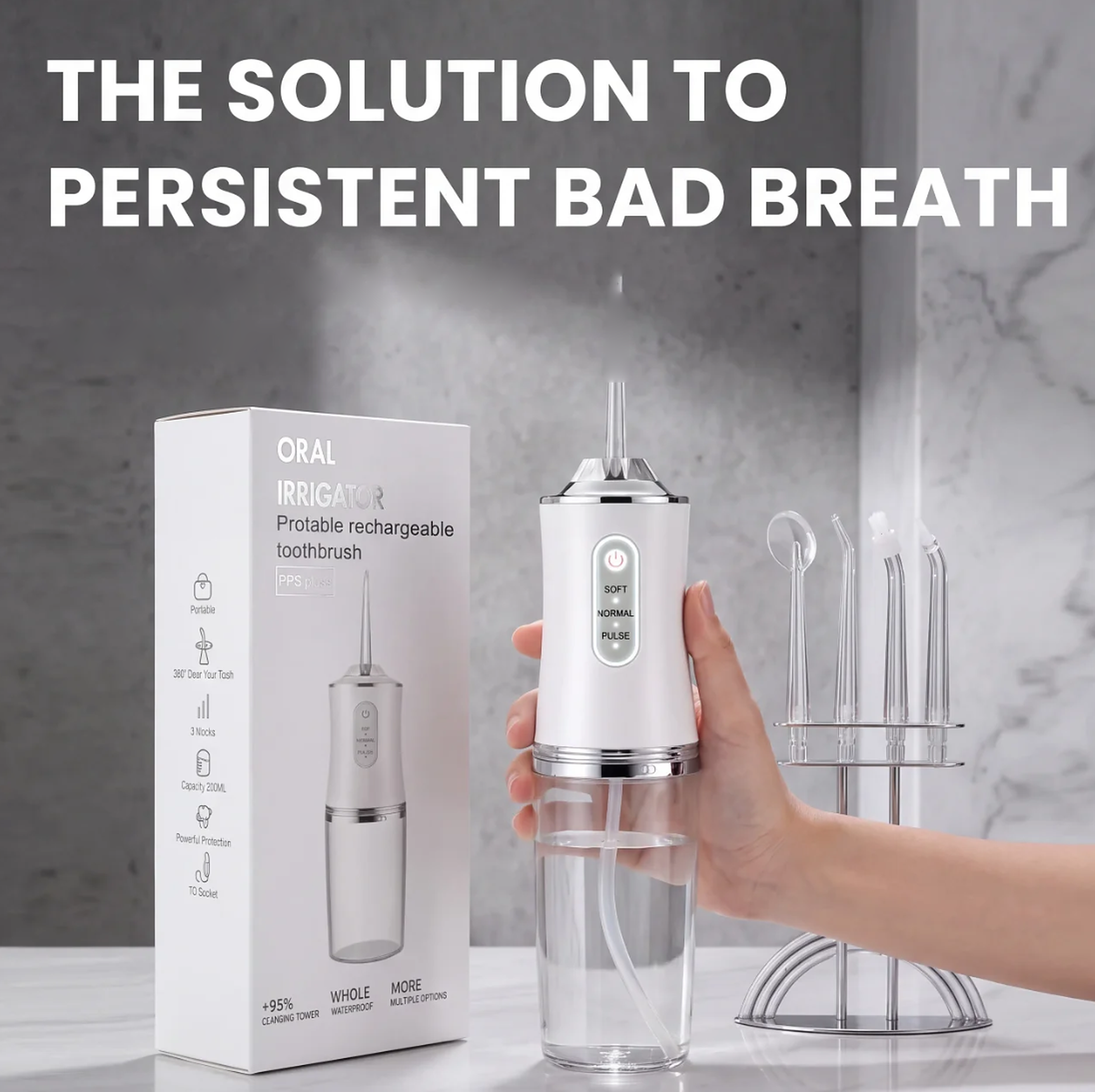 Cordless Water Flosser-Blast Out What Your Toothbrush Leaves Behind